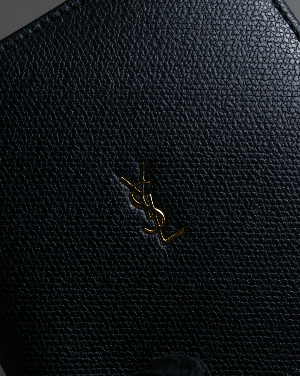 "YVES SAINT LAURENT" Cassandra logo engraved leather bi-fold wallet