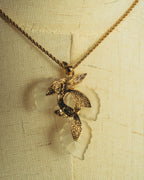 "Christian Dior" 70's-80's Sculptural leaf pendant necklace