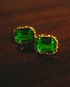 "Yves Saint Laurent" 80's-90's Emerald green clip-on earrings