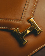 -SPECIAL- "HERMES" 70's-80's Vintage Lydie leather shoulder clutch bag