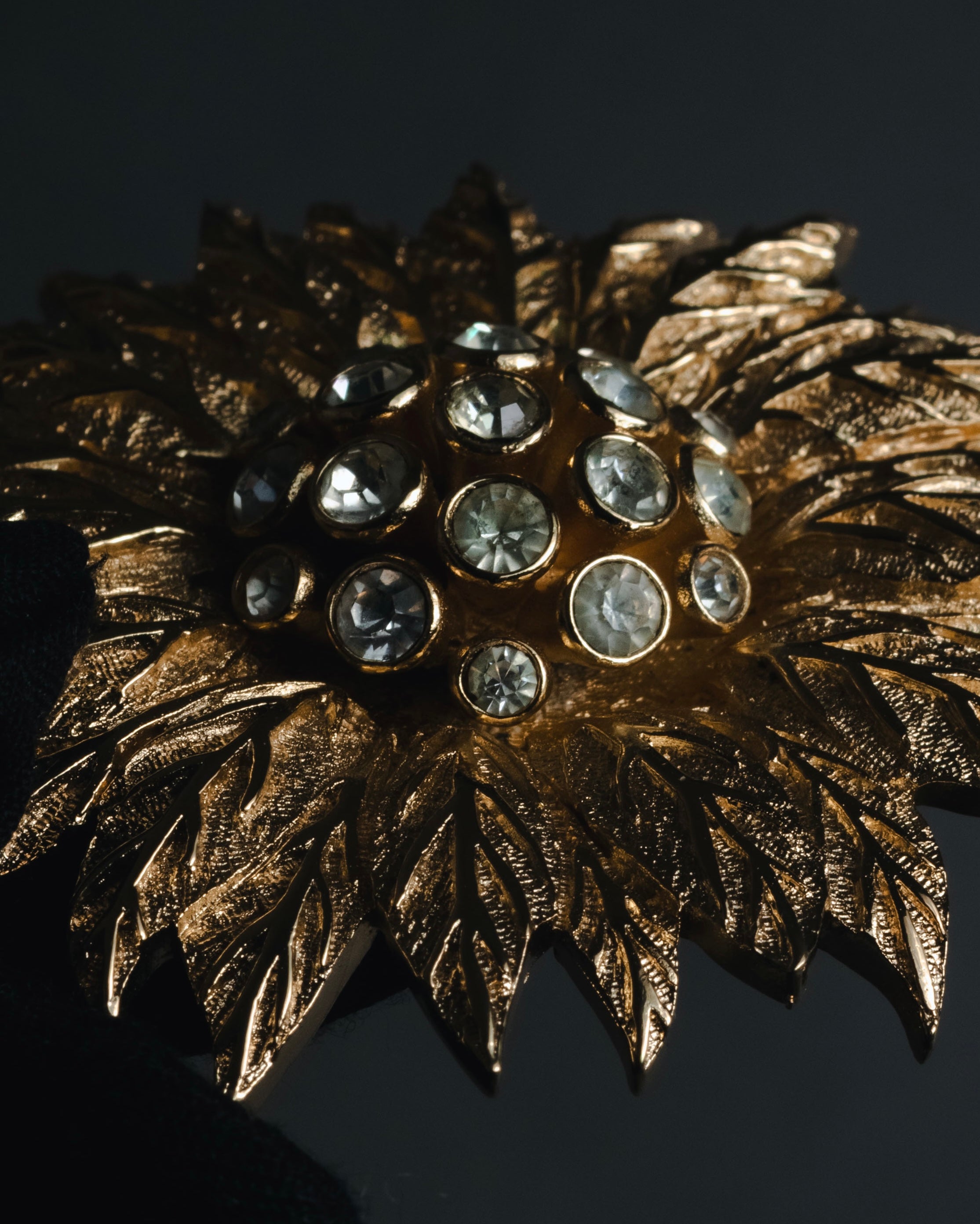 Christian Dior Floral Sunburst Crystal Brooch