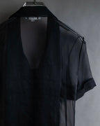 "CELINE" See-through layered design shirt & skirt set up