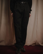 "HERMES" 00’s high density cotton twill lamb leather accents pants