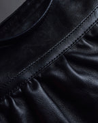 "FENDI" Gold metal gatherd design leather one-shoulder bag