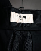 “CELINE” Post-2018 Glen check wool tailored trousers