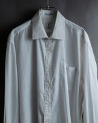 "YVES SAINT LAURENT" 1980's striped weave white shirt