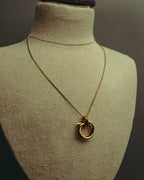 “Ferragamo” 90’s-00’s Interlocking ring pendant necklace