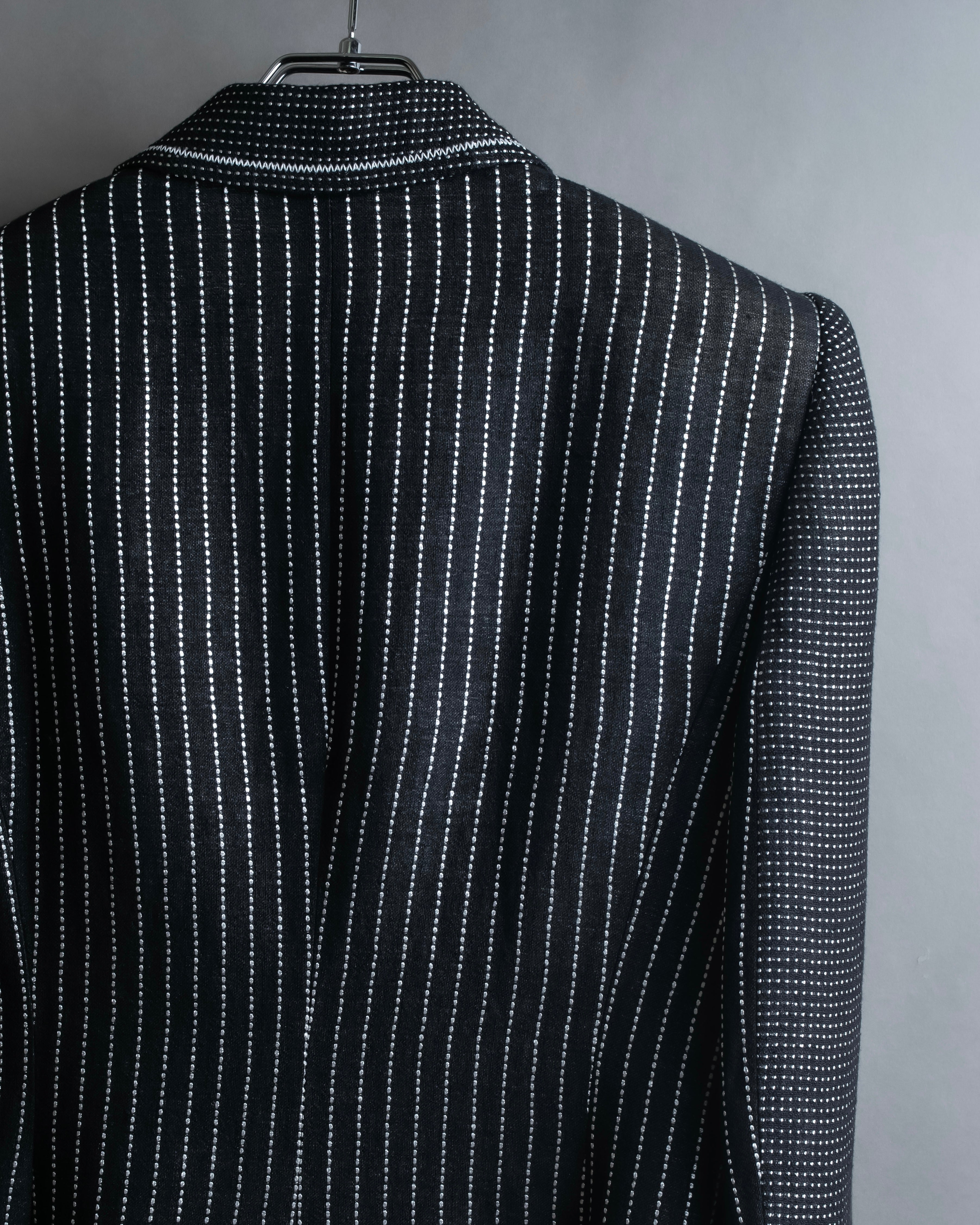 "GIANFRANCO FERRE" Striped＆dotted peak lapel tailored jacket