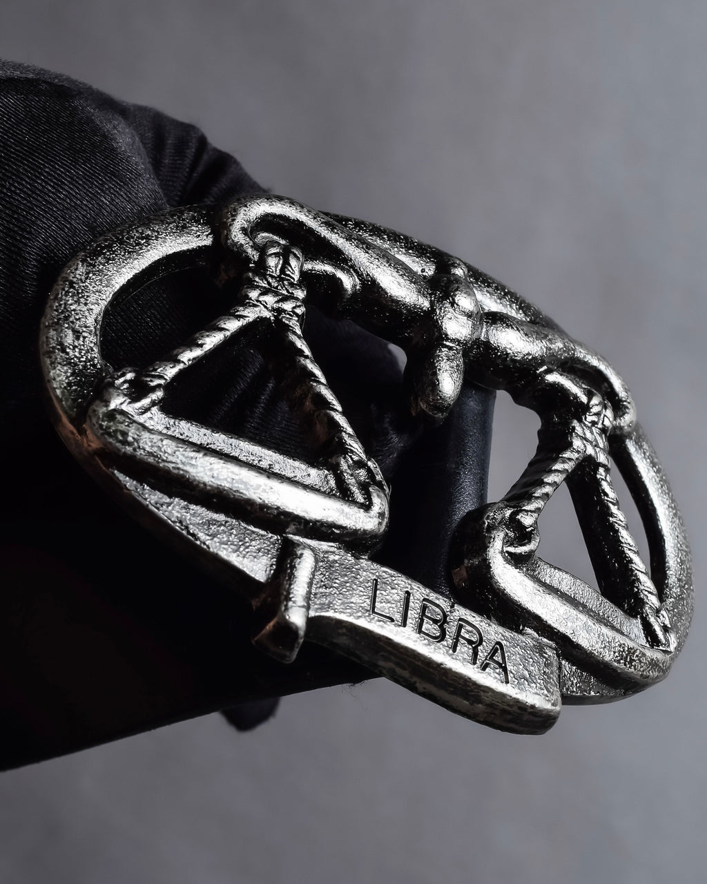 "Dolce & Gabbana" Libra motif silver buckle leather belt