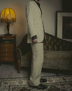 -SPECIAL- “HERMES” 80’s-90’s Herringbone linen suit set