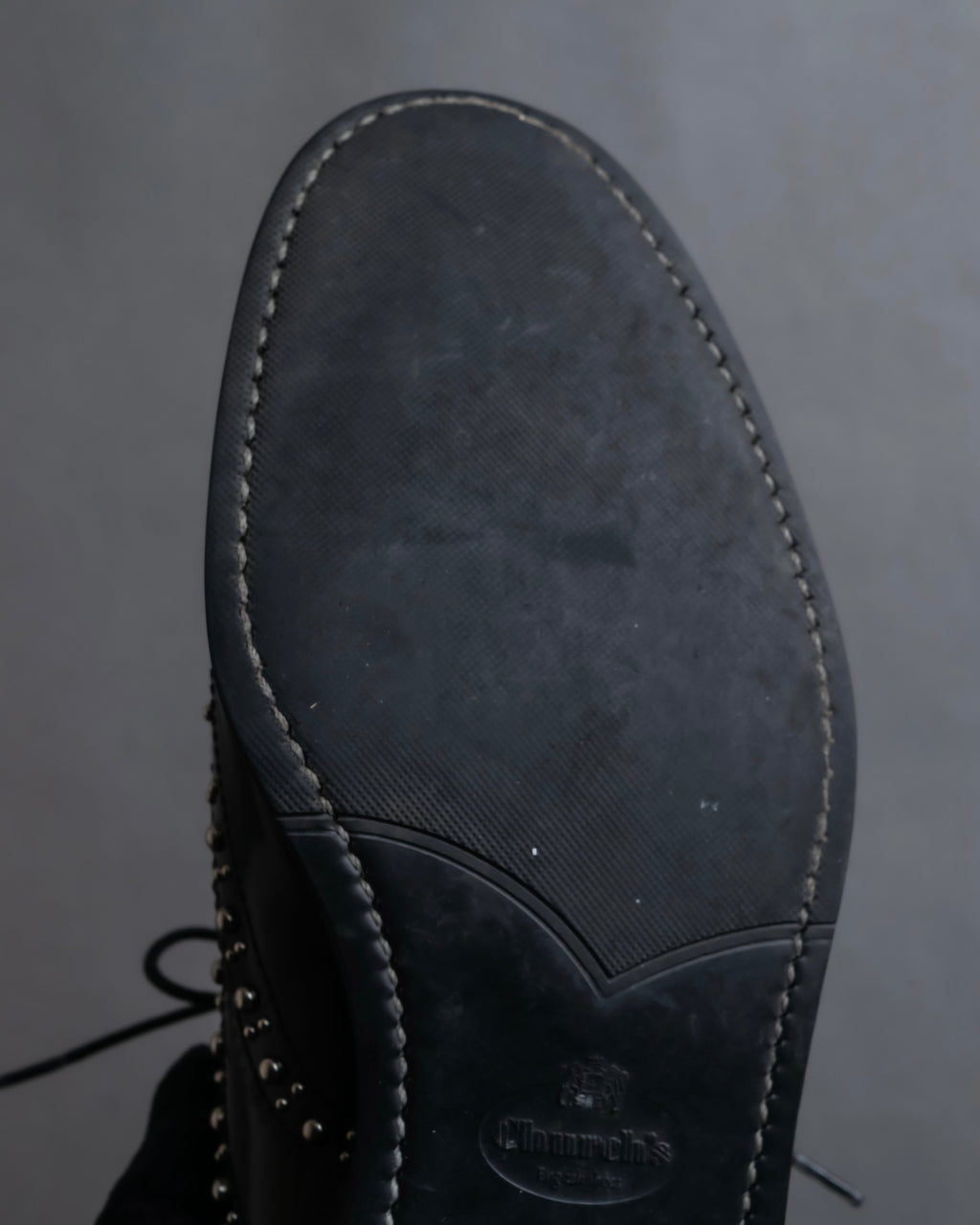 "Church's" Silver stud design wingtip derby shoes
