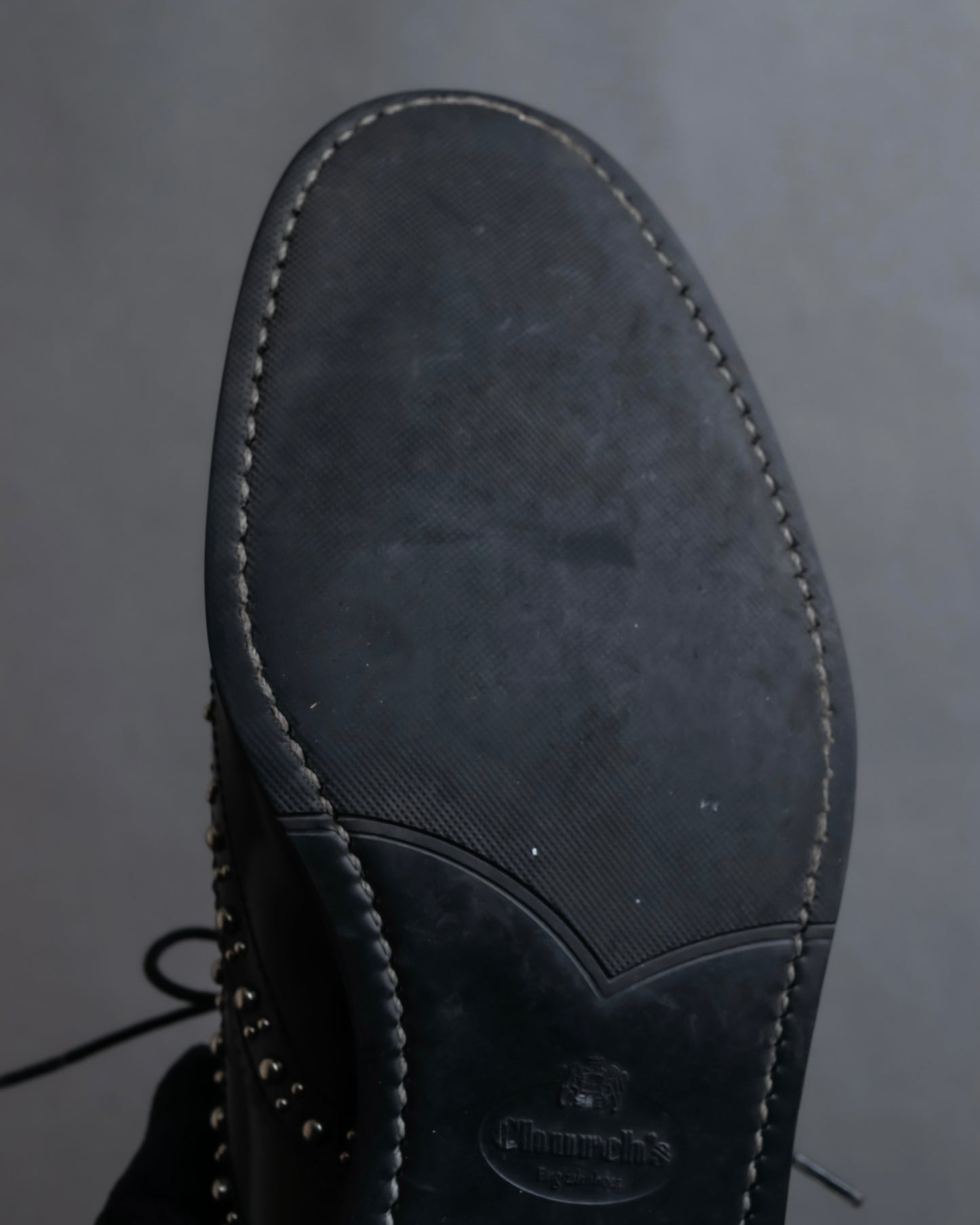 "Church’s" Silver stud design wingtip derby shoes