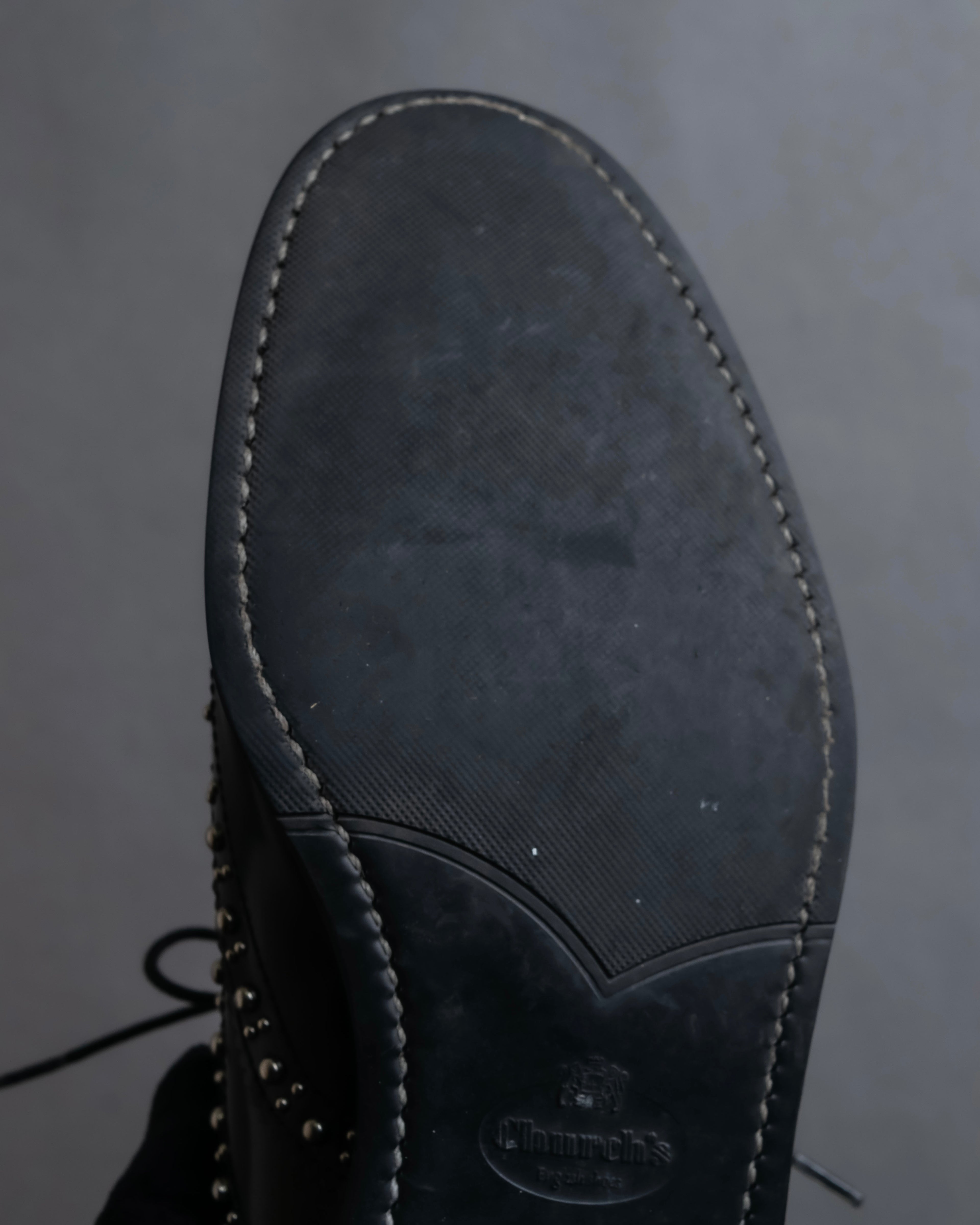 "Church's" Silver stud design wingtip derby shoes