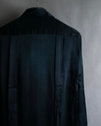 "CHANEL" Coco mark button design black glossy shirt