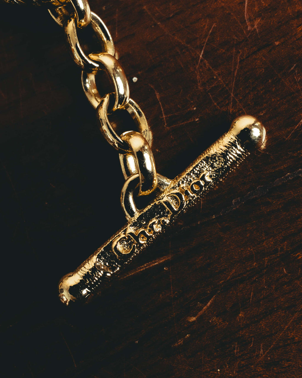 -SPECIAL- “Christian Dior” 70’s-90’s Sculptural openwork gold tone chain bracelet