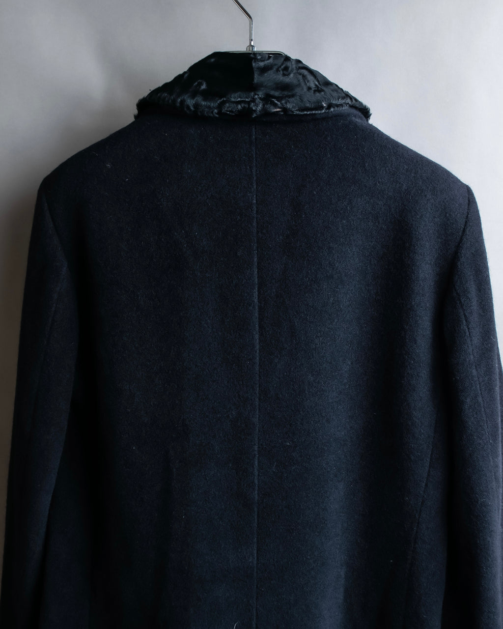 "Max Mara"
 Swakara fer collar oversized wrap style chester coat