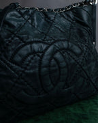 "CHANEL" Karl Lagerfeld design Matelasse chain Black shoulder bag