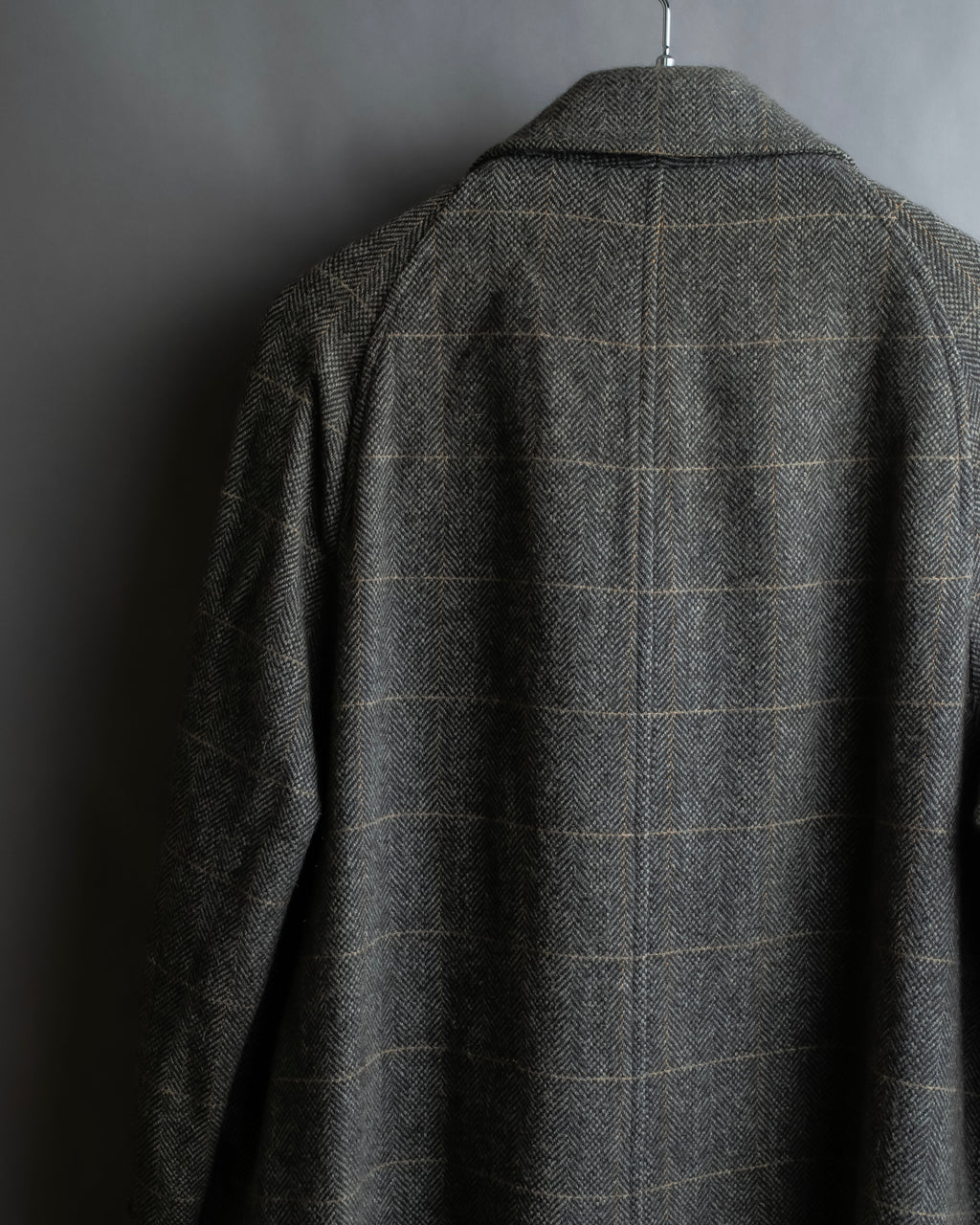 "BURBERRYS" Fine check pattern herringbone coat