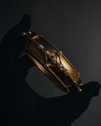 索尼娅·里基尔 80年代末至90年代初哑光金镀仿珍珠伊特鲁里安复兴风格手镯