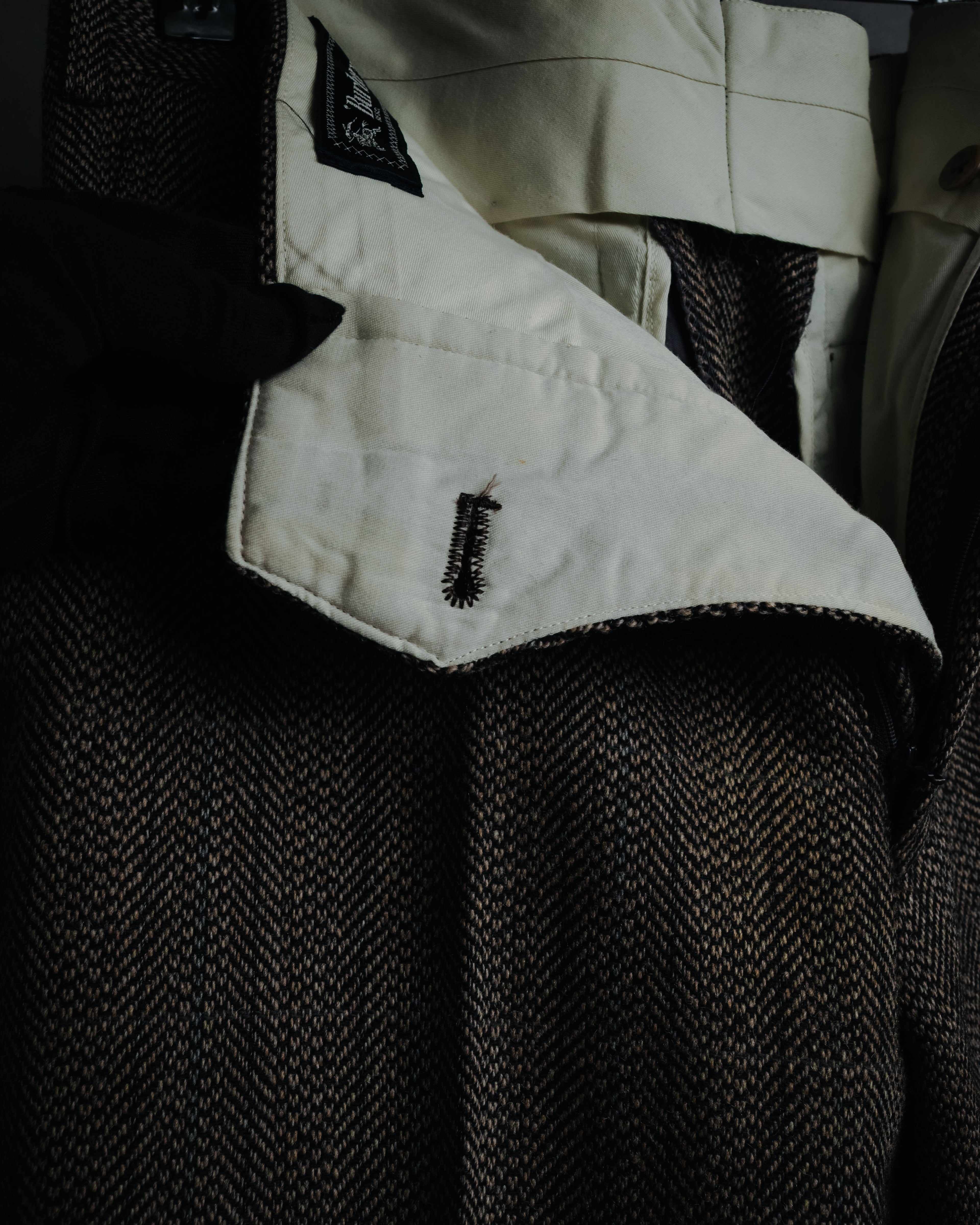 "Burberrys" 90’s Herringbone tweed wool suit set