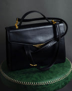 "JUNKO KOSHINO" Geometric motif design 2-way leather shoulder bag