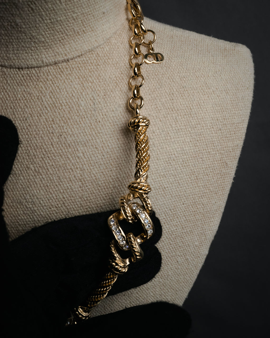 “Christian Dior” 90’s Crystal knot rope necklace