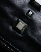 "DIESEL" Silver stud design leather one shoulder bag