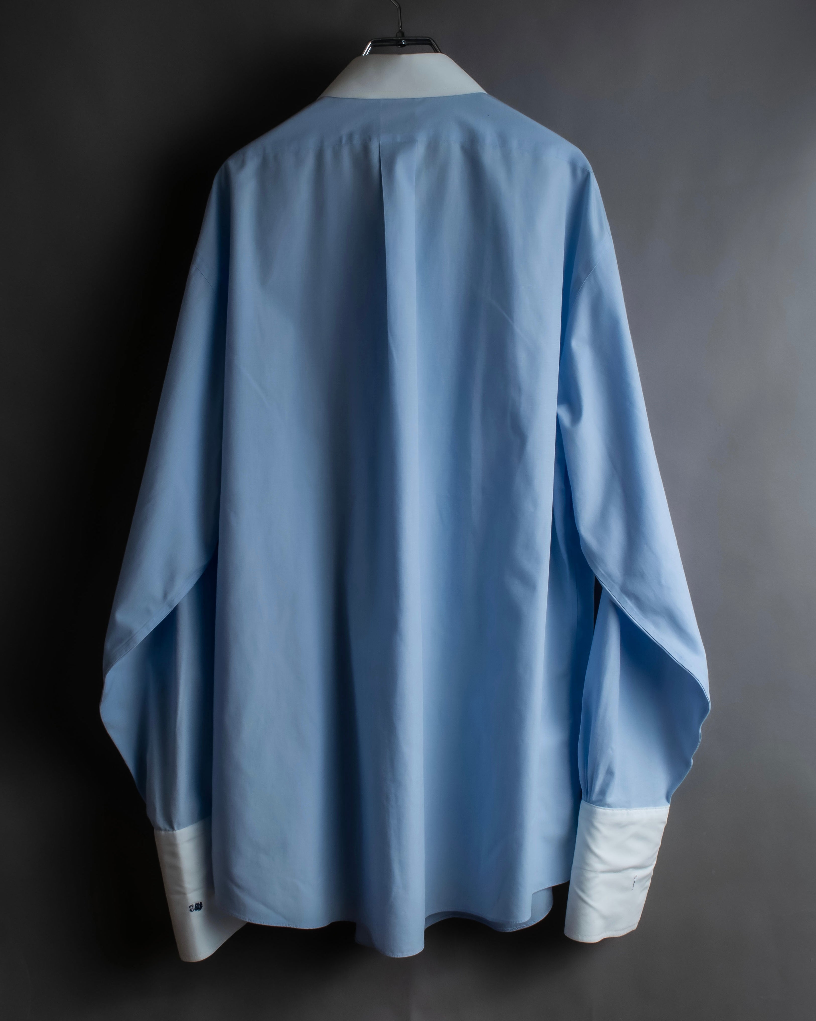 "BROOKS BROTHERS" Large cuffs design cleric oversized shirt