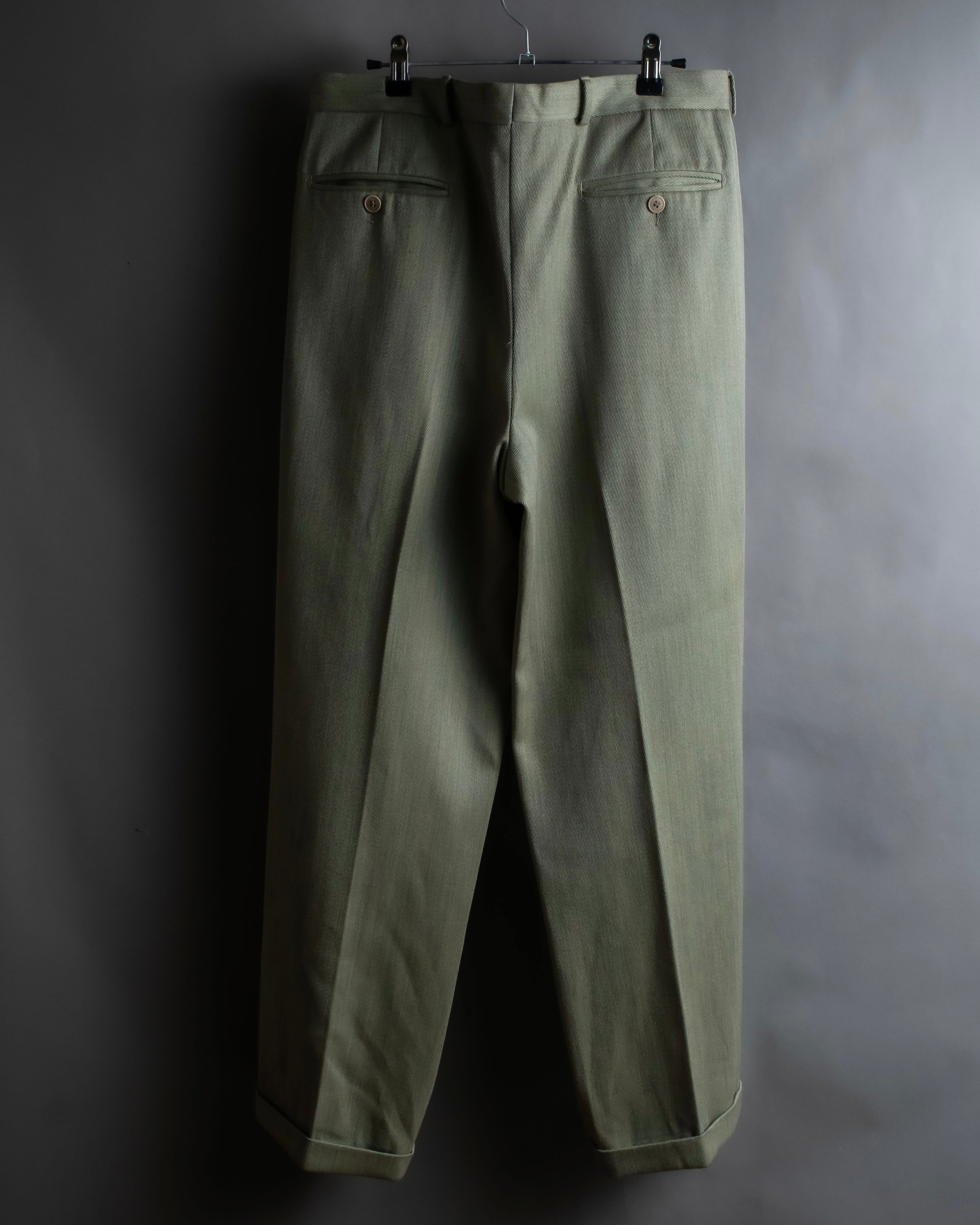 Vintage khaki green wide slacks