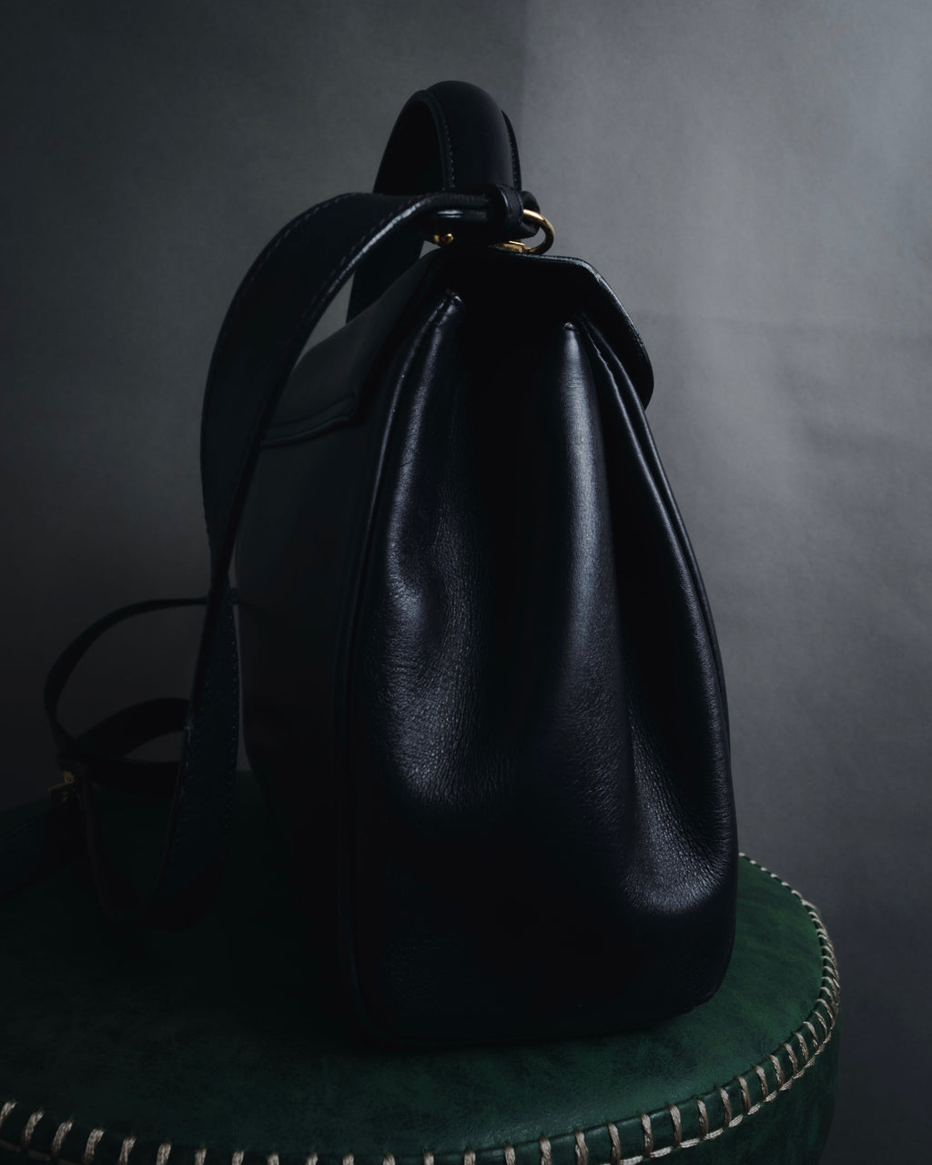 "Salvatore Ferragamo" Structured top-handle leather satchel bag