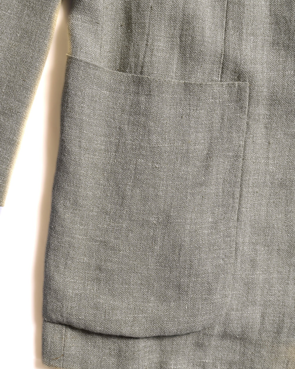 HERMES/ Pure Linen Oversized Single Breasted Tailored Jacket Beige