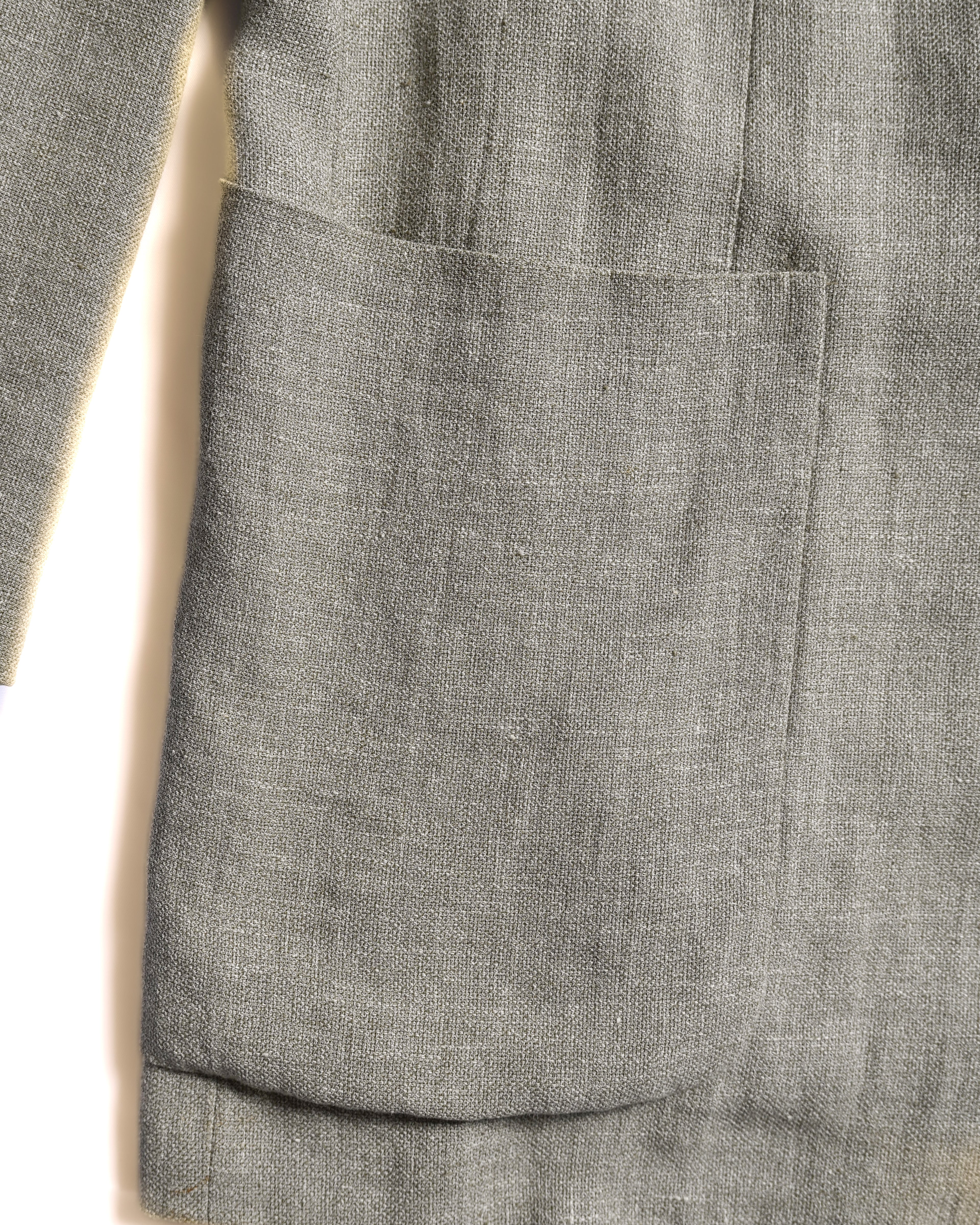 HERMES/ Pure Linen Oversized Single Breasted Tailored Jacket Beige