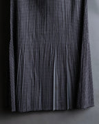 "PLEATS PLEASE ISSEY MIYAKE"
Gingham check sheer combination pleated skirt