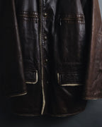 "Christian Dior" 80’s-90’s deerskin shearling collar leather jacket