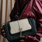 "Chloe" Leather & canvas combination design chain crossbody bag