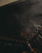 “Yves Saint Laurent” 70’s-80’s Perforated logo leather tassel shoulder bag