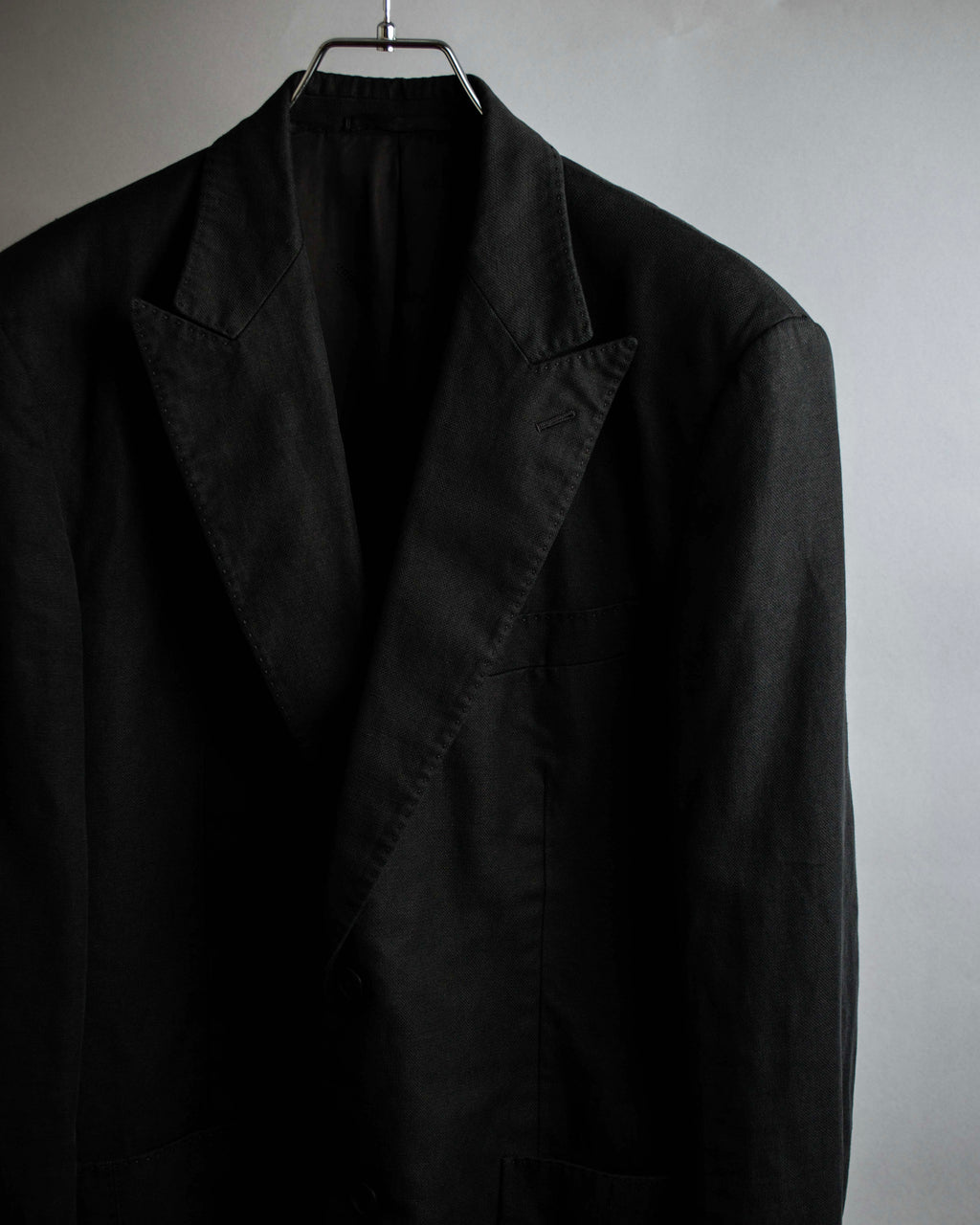 "HERMES" 90's Elegantly relaxed cotton linen tailored jacket