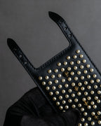 "Dior" Pearl＆gold stud design leather brace