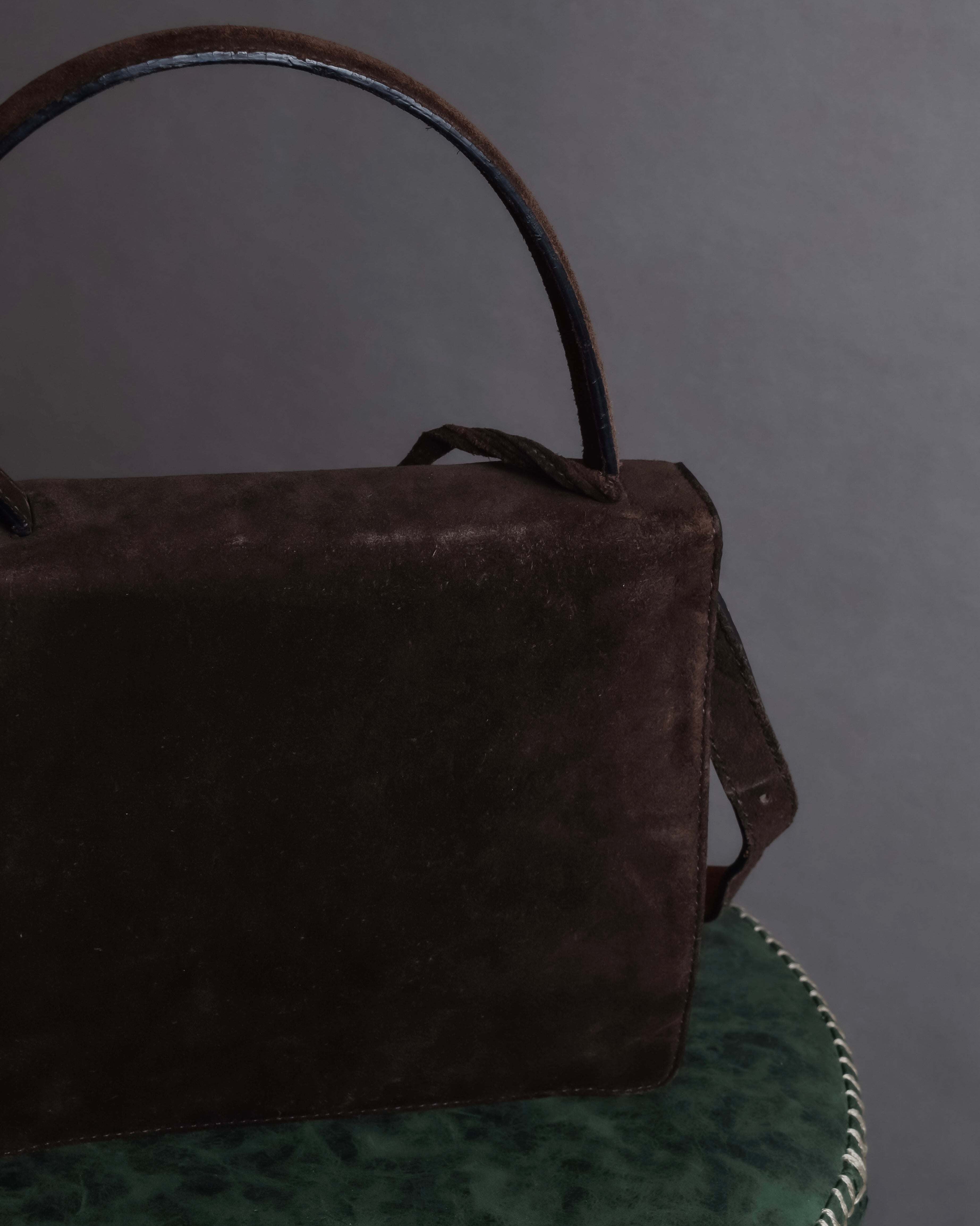 "LOEWE" Textured suede panel barcelona shoulder bag