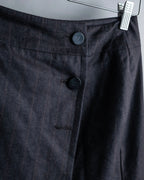 "CHANEL" Shadow stripe midi wrap skirt