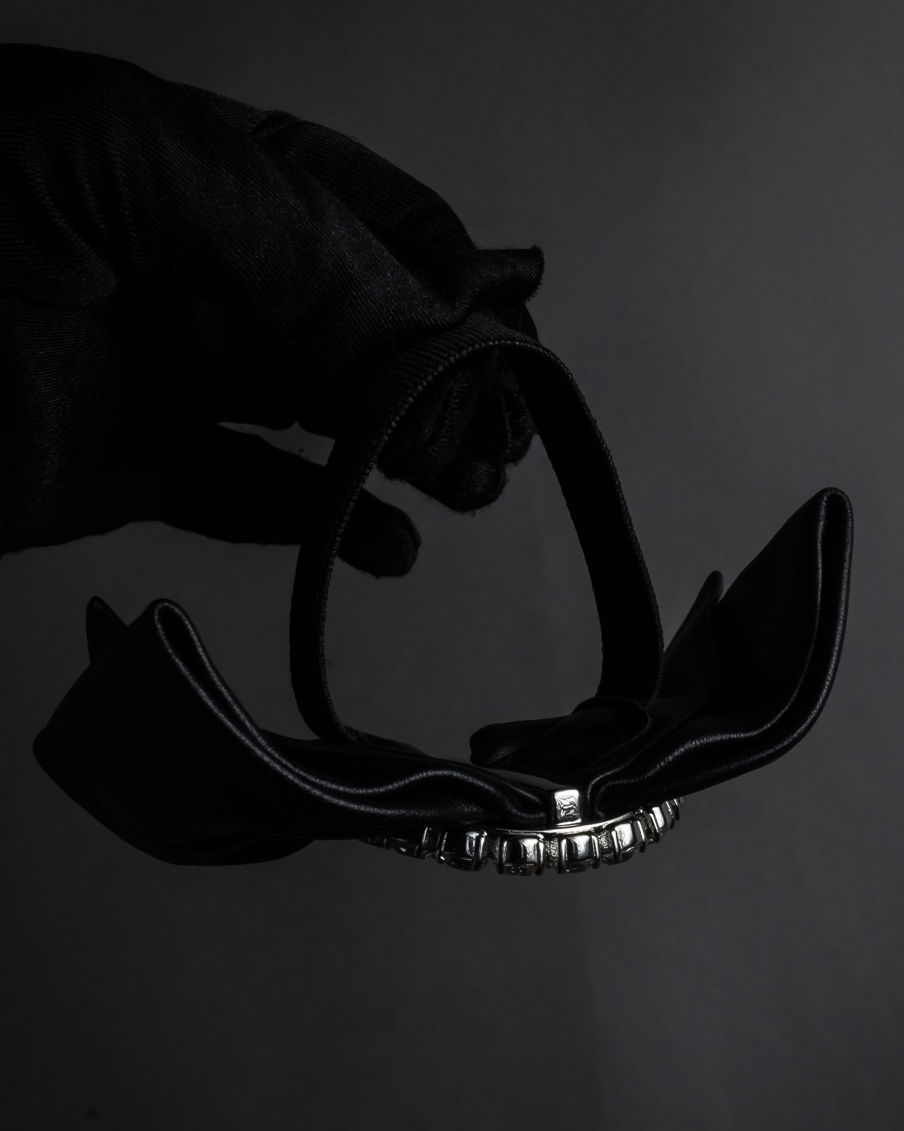 "GUCCI" Michele design ribbon crystal buckle pumps