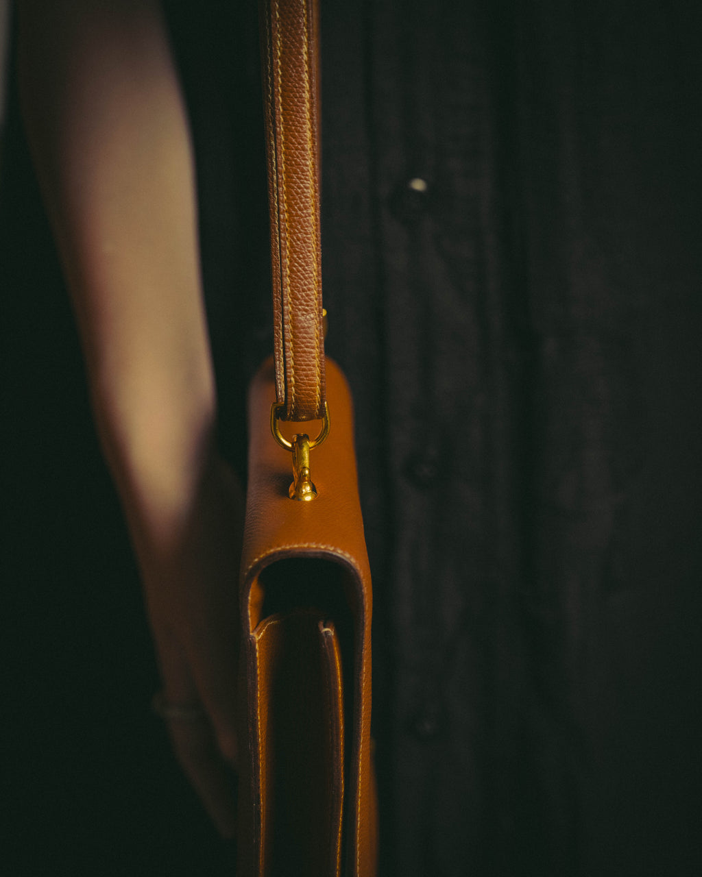 -SPECIAL- "Hermès" 80's Structured leather shoulder bag