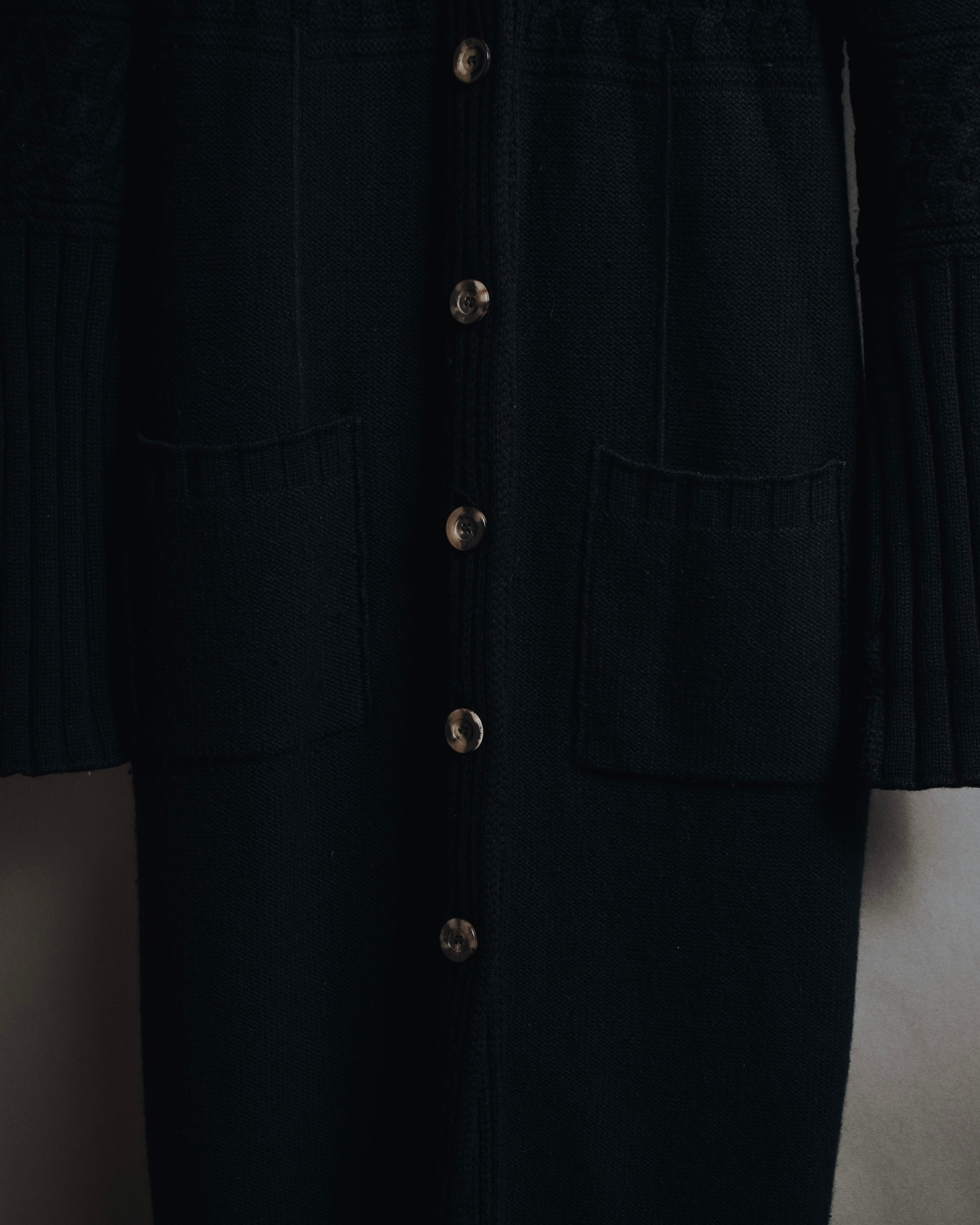 "SONIA RYKIEL" Textured knit button-front long cardigan