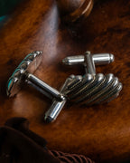 "Tiffany&Co" Rope-shaped milgrain design silver cufflinks ＆tie clip