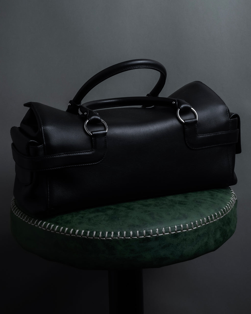 "Salvatore Ferragamo" Gancini motif design leather bowling bag