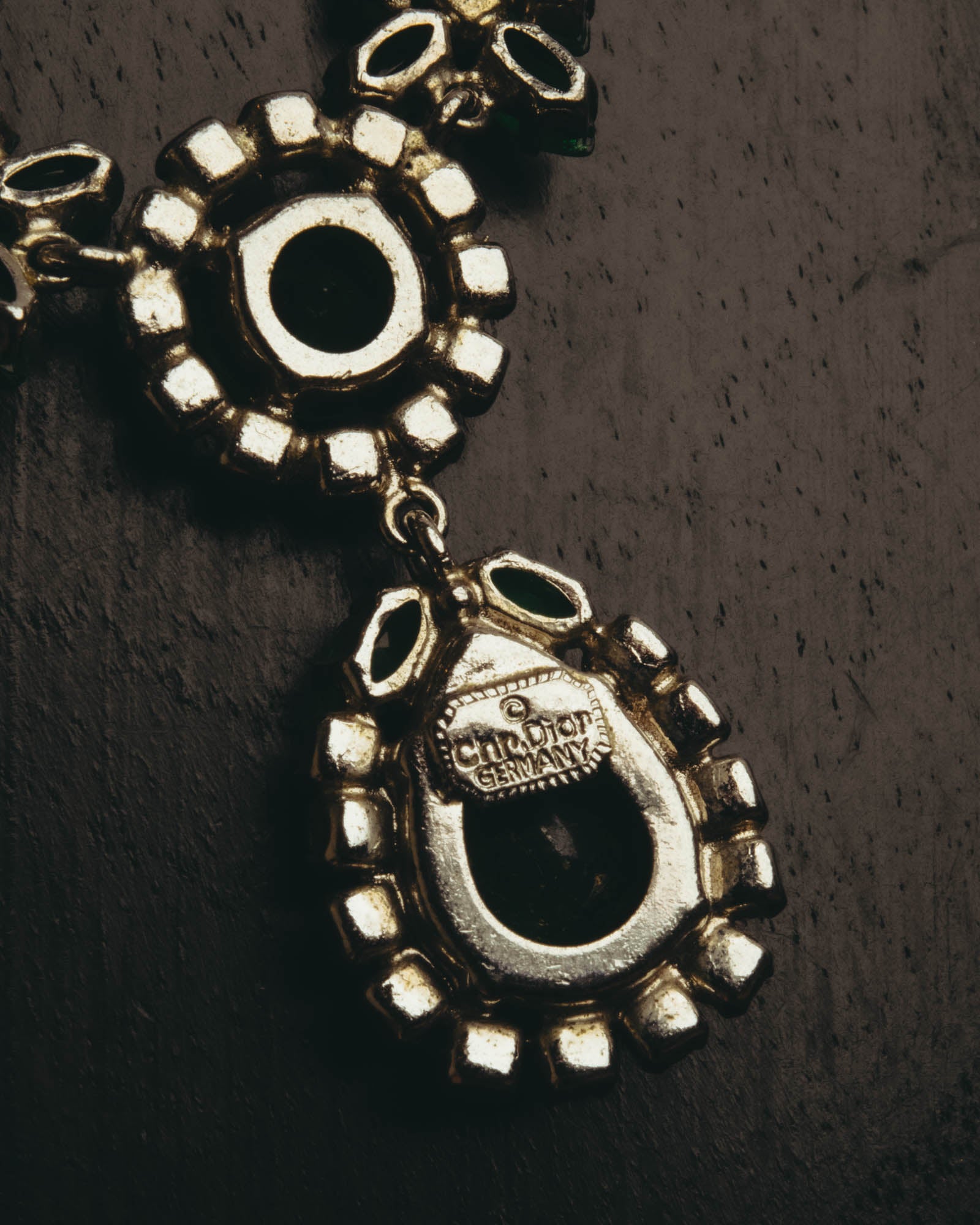 "Christian Dior" 80's-90's Emerald green pendant necklace