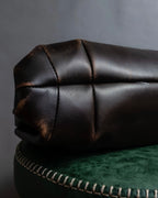 "GUCCI" Horizontally shaped cord-wrapped handle leather bag