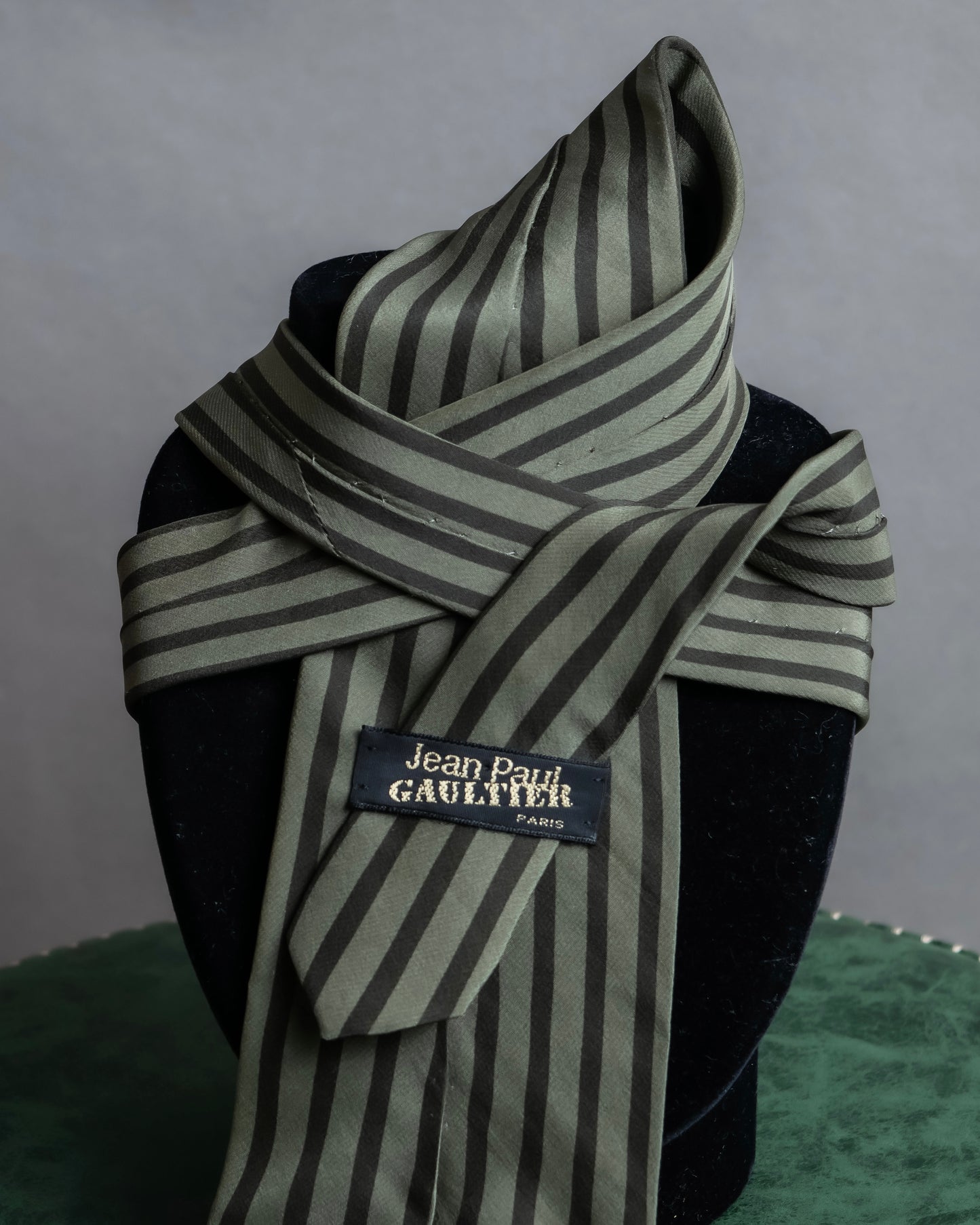 "JEAN PAUL GAULTIER" Stripe & watercolor women pattern neck tie