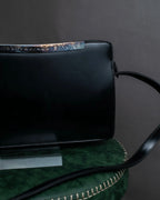 "BALENCIAGA" Horizontal metallic plate design leather shoulder bag