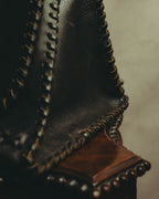 -SPECIAL- “FENDI” 80’s-90’s Coat of arms embossed whipstitched leather handbag